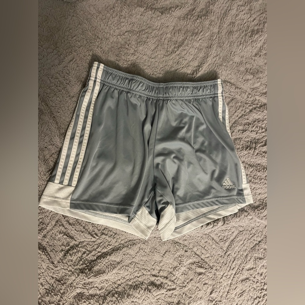Adidas grey soccer shorts